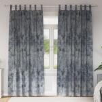vidaXL Vellúrfüggöny 2 db gombfüllel Ezüstszürke 225x140 cm (4107720)