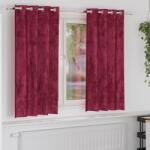 vidaXL Bársonyfuggönyök 2 db grommet függönnyel Burgundi vörös 175x140 cm (4107644)