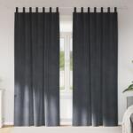 vidaXL Félig Sötétítő Függöny Hurokfülekkel 2 db Világosszürke Velúr (4107266) - vidaxl