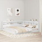 vidaXL Polcos ágy Fehér 180x200 cm Vágott fa (3335744)