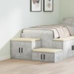 vidaXL Tárolószekrény Beton Szürke 118x41x40 cm Mérnöki Fa (866662)
