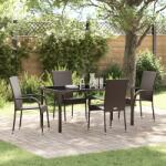 vidaXL 5 Darabos Kerti Étkező Garnitúra Barna Poli Rattan (3379397) - vidaxl