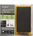 Targus Notebook töltő APA042EU, Targus Compact Laptop & USB Tablet Charger (EU) (APA042EU) (APA042EU)