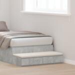 vidaXL Ágy Fiókok Beton Szürke 75x36, 5x16, 5 cm Borítás (866966)