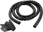 Techly Kabelmanagement mit Einzugshilfe, 2.5m, 25mm, Schwarz (ISWT-KIT-BK) (ISWT-KIT-BK)
