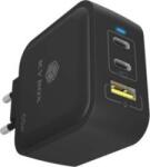 RaidSonic IB-PS1030-PD USB-A / 2x USB-C Hálózati Gyorstöltő Adapter 65W - Fekete (IB-PS1030-PD) (IB-PS1030-PD)