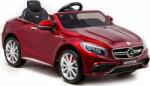 LEAN Toys MERCEDES-BENZ S63 AMG 3966 12 V Elektromos Kisautó - 2.4 GHz, Szülői Távirányítóval, EVA Kerekekkel, Lakkozott Bordó (3966-uniw) (3966-uniw)