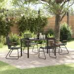 vidaXL 5 darabos kerti étkező szett fekete PVC rattan (3379172)