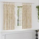 vidaXL Bársonyfüggönyök 2 db gombfül Krém 175x140 cm (4107734) - vidaxl
