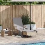 vidaXL Napozóágy Bézs és világosszürke PE rattan 157 x 55 x 92 cm (365428) - vidaxl