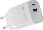 NATEC Ribera GaN USB-C / USB-A Hálózati töltő - Fehér (30W) (NUC-2140) (NUC-2140)