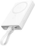 JOYROOM JR-PBM01 WH MagSafe Powerbank integrált kábellel USB-C + Type-C / 10000mAh 20W - Fehér (JR-PBM01 WH) (JR-PBM01 WH)