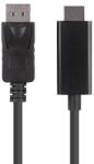 Lanberg DisplayPort 1.1 apa - HDMI 1.4 apa Kábel 3m - Fekete (CA-DPHD-11CC-0030-BK) (CA-DPHD-11CC-0030-BK)