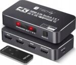 Techly 367171 3-portowy przełącznik HDMI 2.0b 4K*60Hz 3x1 z pilotem IR (367171) (367171)