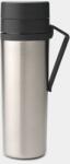 Brabantia Make&Take Insulated Flask duplafalú termosz 500 ml, hideg és meleg italok számára, szivárgásmentes, fogantyúval, r. m. acél, sötétszürke - 228643 (228643) (228643)