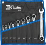 CONDOR Set chei inelare/fixe cu clichet, reversibile, 9 piese, 1/4-3/4", Condor 4172Z (CR-4172Z)
