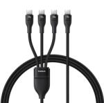Baseus Flash Series USB-C apa - 3xUSB-C apa Adat és gyorstöltő kábel 1, 5m - Fekete (P10377503111-00) (P10377503111-00)