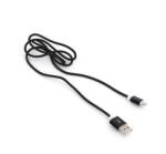 Platinet PUCDPFB1B Lightning - USB Kábel 1m - Fekete szövetborítással (PUCDPFB1B) (PUCDPFB1B)