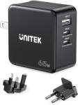 Unitek P1117B USB-A / 2x USB-C Hálózati töltő - Fekete (65W) (P1117B) (P1117B)