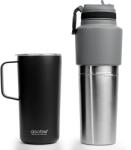 Asobu Twin Pack 900ml Kulacs bögrével - Fekete (TWP33 BLACK) (TWP33 BLACK)