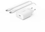 Belkin BoostCharge 1x USB Type-C Hálózati töltő - Fehér (25W) (WCA004VF1MWH-B6) (WCA004VF1MWH-B6)