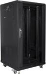 Lanberg FF01-6622-12B 19" 22U SZÉL: 600mm MÉLY: 600mm MAG: 1159mm lapraszerelt üvegajtós fekete rack szekrény (FF01-6622-12B) (FF01-6622-12B)