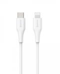 eSTUFF Infinite Super Soft USB Type-C apa - Lightning apa Adat és töltő kábel - Fehér (1m) (ES602170) (ES602170)