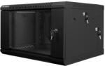 Lanberg 19" Fali rack szekrény 6U 600x600mm - Fekete (WF02-6606-10B)