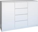 Topeshop Flóra 2A4F Komód - Fehér (2D4S BIEL KPL V2) (2D4S BIEL KPL V2)