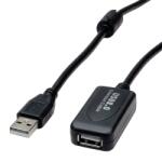 Valueline S3114 USB-A apa - USB-A anya 2.0 Hosszabbító kábel - Fekete (5m) (S3114) (S3114)