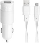 RIVACASE Rivapower VA4222 WD1 EN (2 USB /2.4 A) autós töltő MicroUSB kábellel fehér (4260403571583) (4260403571583) (4260403571583)