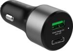 Crong CRG-PWRC-USBC63-BLK USB-C (PD) + USB-A 3.0 Autós gyorstöltő 63W - Fekete / Szürke (CRG-PWRC-USBC63-BLK) (CRG-PWRC-USBC63-BLK)