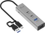i-tec Metal CAHUBMETAL2A2CPD hálózati csatlakozó USB 3.2 Gen 1 (3.1 Gen 1) Type-A + Type-C 5000 Mbit/s Ezüst (CAHUBMETAL2A2CPD) (CAHUBMETAL2A2CPD)