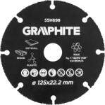 GRAPHITE Gtx 55H698 Vágókorong, Fához, Műanyaghoz, Volfrámkarbid, 125 X 22, 2 mm (V31AC-TOP-55H698) (V31AC-TOP-55H698)