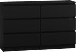 Topeshop Viana M6 Komód - 2x3 Fiókos, Fekete (M6 120 CZERŃ) (M6 120 CZERŃ)
