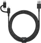 Native Union USB-A apa - USB-C/Lightning/microUSB apa adat- és töltőkábel 2m - Fekete (BELT-ULC-CS-BLK-NP) (BELT-ULC-CS-BLK-NP)