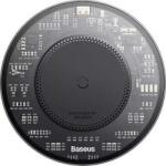 Baseus Bs-W530 Vezeték Nélküli Gyorstöltő - PD 15 W, Type-C Kábel, 1 m, PD, 24 W, Fekete (CCJJ050001) (CCJJ050001)