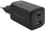 Qoltec Gan Ultra USB-A / USB-C Hálózati töltő - Fekete (65W) (50766) (50766)