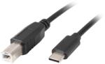 Lanberg USB-C apa - USB-B apa Adatkábel 1.8m - Fekete (CA-USBA-13CC-0018-BK) (CA-USBA-13CC-0018-BK)