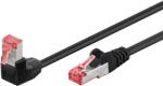 Goobay S/FTP CAT6 90° Derékszügű Patch kábel 1m Fekete (51543) (51543)