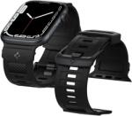 Spigen Rugged Apple Watch S1/2/3/4/5/6/7/8/SE Szilikon szíj 38/40/41 mm - Fekete (AMP02855) (AMP02855)