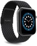 Puro Loop Band Apple Watch S1/S2/S3/S4/S5/S6/S7/S8/S9/SE Szövet szíj 38/40/41mm - Fekete (AW40LOOPBLK) (AW40LOOPBLK)