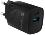 NATEC Ribera GaN USB-C / USB-A Hálózati töltő - Fekete (30W) (NUC-2141) (NUC-2141)