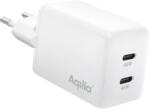Aqiila Chargebird W2 2x USB-C Hálózati Gyorstöltő Adapter 45W - Fehér (AQWCW2PBI45W904) (AQWCW2PBI45W904)