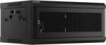 Lanberg 19" fali rack szekrény 4U/600X450 perforált ajtó, lapraszerelt, fekete (WF01-6404-23B) (WF01-6404-23B)