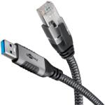 Goobay 70299 USB Type-A apa - RJ45 apa Adatkábel - Fekete/Szürke (1m) (70299) (70299)