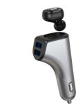 Platinet Autós gyorstöltő 2x USB + Bluetoothos fülhallgató mono, fekete (PLCRBT2) (PLCRBT2)