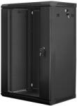 Lanberg 18U 19" fali rack szekrény 600x450mm fekete (WF01-6418-10B) (WF01-6418-10B)