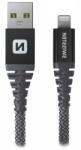 SWISSTEN 71543010 Kevlár USB-A apa - Lightning apa Adat és töltő kábel 1.5m - Fekete (71543010) (71543010)