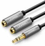 UGREEN Ugrenn 10532B 3.5mm Jack apa - 2x 3.5mm Jack anya Kábel (0.2m) (10532B-UGREEN) (10532B-UGREEN)